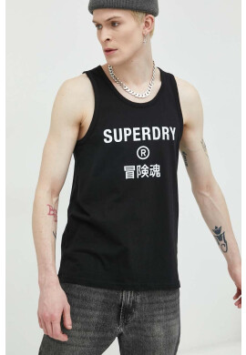 Superdry Памучна тениска в черно - Pepit.bg