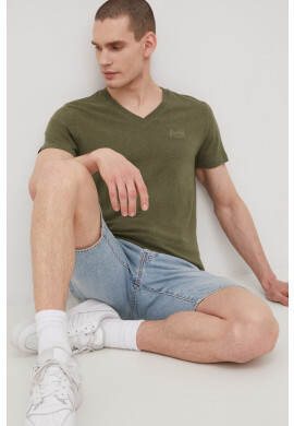 Superdry Памучна тениска в зелено с изчистен дизайн - Pepit.bg