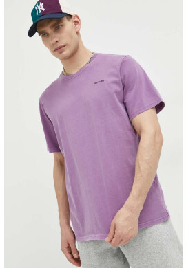 Superdry Памучна тениска в лилаво с изчистен дизайн - Pepit.bg