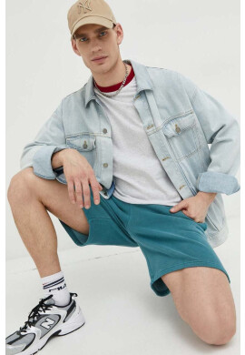 Superdry Памучна тениска в сиво меланж на - Pepit.bg
