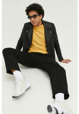 Superdry Памучна тениска в жълто с изчистен дизайн - Pepit.bg