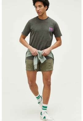 Superdry Памучна тениска в зелено с принт - Pepit.bg