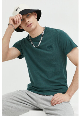 Superdry Памучна тениска в зелено с изчистен дизайн - Pepit.bg
