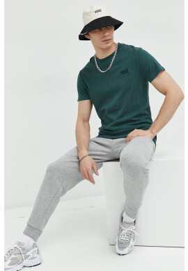 Superdry Памучна тениска в зелено с изчистен дизайн - Pepit.bg