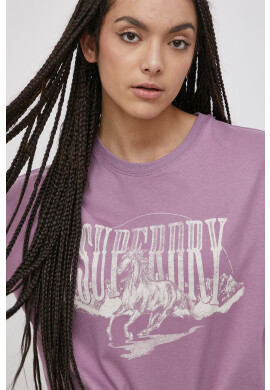 Superdry Памучна тениска с апликация - Pepit.bg
