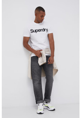 Superdry Памучна тениска в бяло - Pepit.bg