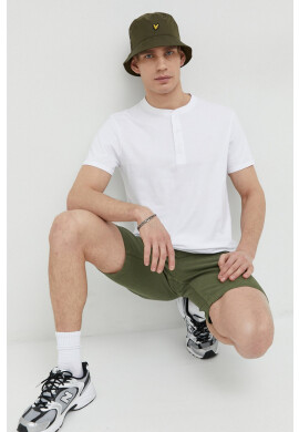 Superdry Памучна тениска с яка в бяло с изчистен дизайн - Pepit.bg