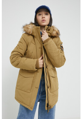 Superdry Парка дамска в зелено със зимна изолация - Pepit.bg