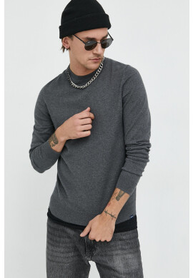 Superdry Пуловер с кашмир мъжки в сиво от лека материя - Pepit.bg