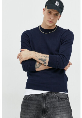 Superdry Пуловер с кашмир мъжки в тъмносиньо от лека материя - Pepit.bg