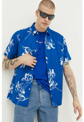 Superdry Риза мъжка в синьо със стандартна кройка с класическа яка - Pepit.bg