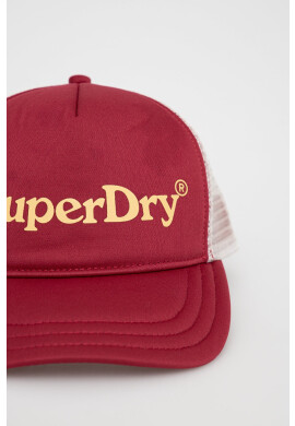 Superdry Шапка в червено с принт - Pepit.bg