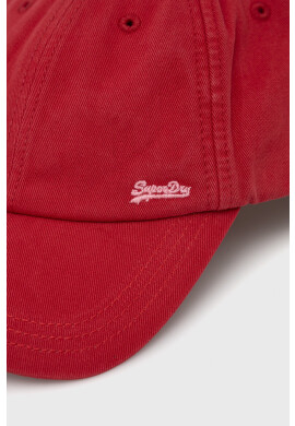 Superdry Шапка в червено с изчистен дизайн - Pepit.bg