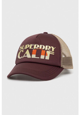 Superdry Шапка с козирка в кафяво с десен - Pepit.bg