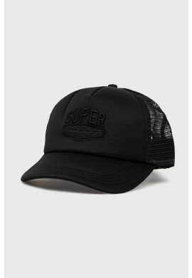 Superdry Шапка с козирка в черно с изчистен дизайн - Pepit.bg