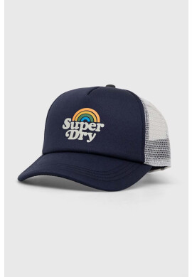 Superdry Шапка с козирка в тъмносиньо с принт - Pepit.bg