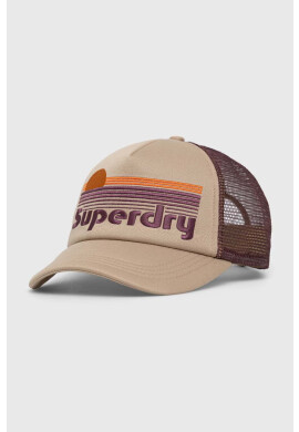 Superdry Шапка с козирка в кафяво с десен - Pepit.bg