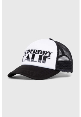 Superdry Шапка с козирка в бяло с десен - Pepit.bg