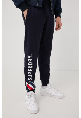Superdry Спортен панталон в тъмносиньо с апликация - Pepit.bg