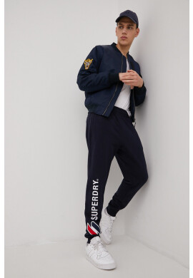 Superdry Спортен панталон в тъмносиньо с апликация - Pepit.bg