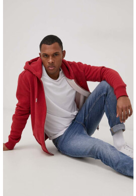 Superdry Суичър мъжки в червено с изчистен дизайн - Pepit.bg