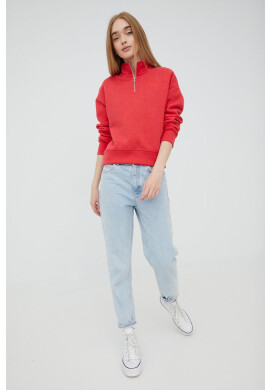 Superdry Суичър в червено с апликация - Pepit.bg