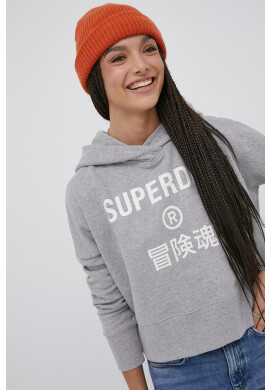 Superdry Суичър в сиво с изчистен дизайн - Pepit.bg