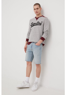 Superdry Суичър в сиво с апликация - Pepit.bg