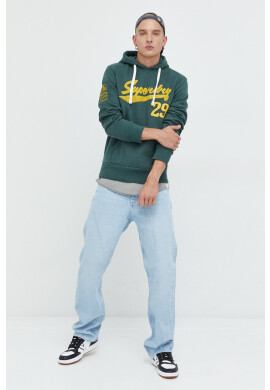 Superdry Суичър в зелено с качулка с принт - Pepit.bg