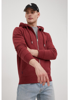 Superdry Суичър в бордо с изчистен дизайн - Pepit.bg