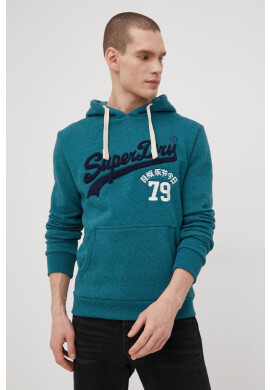 Superdry Суичър в зелено с апликация - Pepit.bg