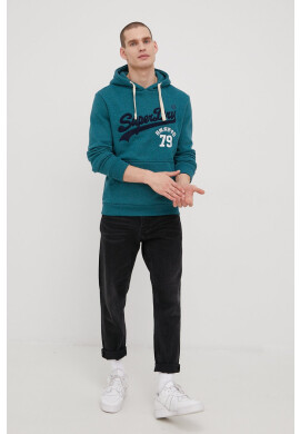 Superdry Суичър в зелено с апликация - Pepit.bg