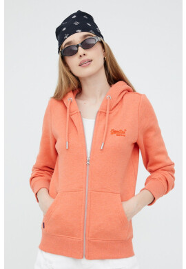 Superdry Суичър в оранжево с апликация - Pepit.bg
