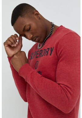 Superdry Суичър в червено с принт - Pepit.bg
