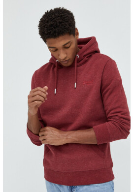 Superdry Суичър в бордо с изчистен дизайн - Pepit.bg
