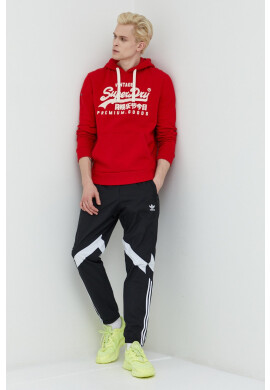 Superdry Суичър в червено с качулка с принт - Pepit.bg