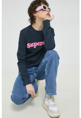 Superdry Суичър в бордо с качулка с изчистен дизайн - Pepit.bg