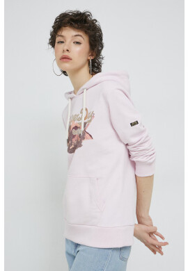 Superdry Суичър в оранжево с качулка с апликация - Pepit.bg