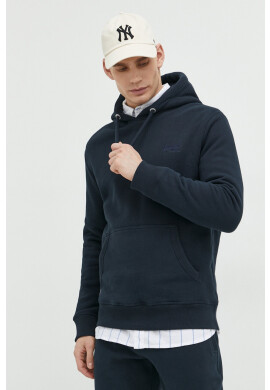 Superdry Суичър в тъмносиньо с качулка с изчистен дизайн - Pepit.bg