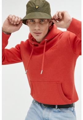 Superdry Суичър в оранжево с качулка с изчистен дизайн - Pepit.bg