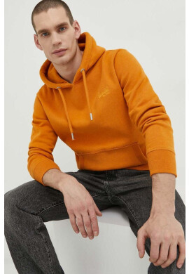 Superdry Суичър в оранжево с качулка с изчистен дизайн - Pepit.bg