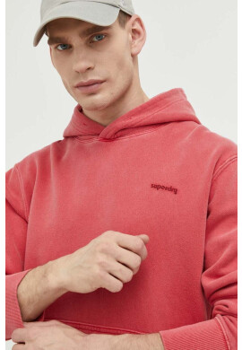 Superdry Суичър в розово с качулка с изчистен дизайн - Pepit.bg