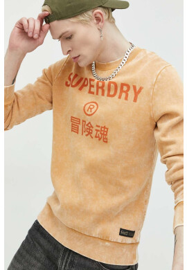 Superdry Суичър в оранжево с принт - Pepit.bg