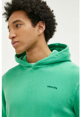 Superdry Суичър в зелено с качулка с изчистен дизайн - Pepit.bg