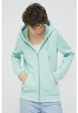 Superdry Суичър в зелено с качулка меланж на - Pepit.bg