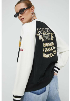 Superdry Суичър в черно с десен - Pepit.bg