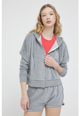 Superdry Суичър в сиво с качулка с изчистен дизайн - Pepit.bg