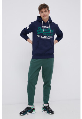 Superdry Суичър мъжки в тъмносиньо с апликация - Pepit.bg
