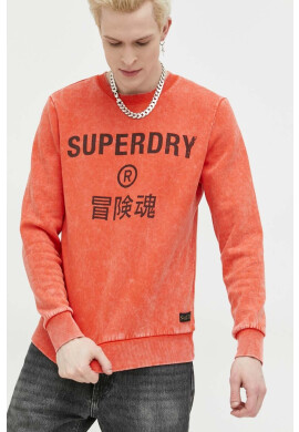 Superdry Суичър в оранжево с принт - Pepit.bg