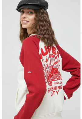 Superdry Суичър в бяло с апликация - Pepit.bg